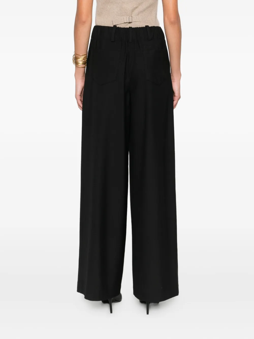 Maje Broek met ceintuur Zwart