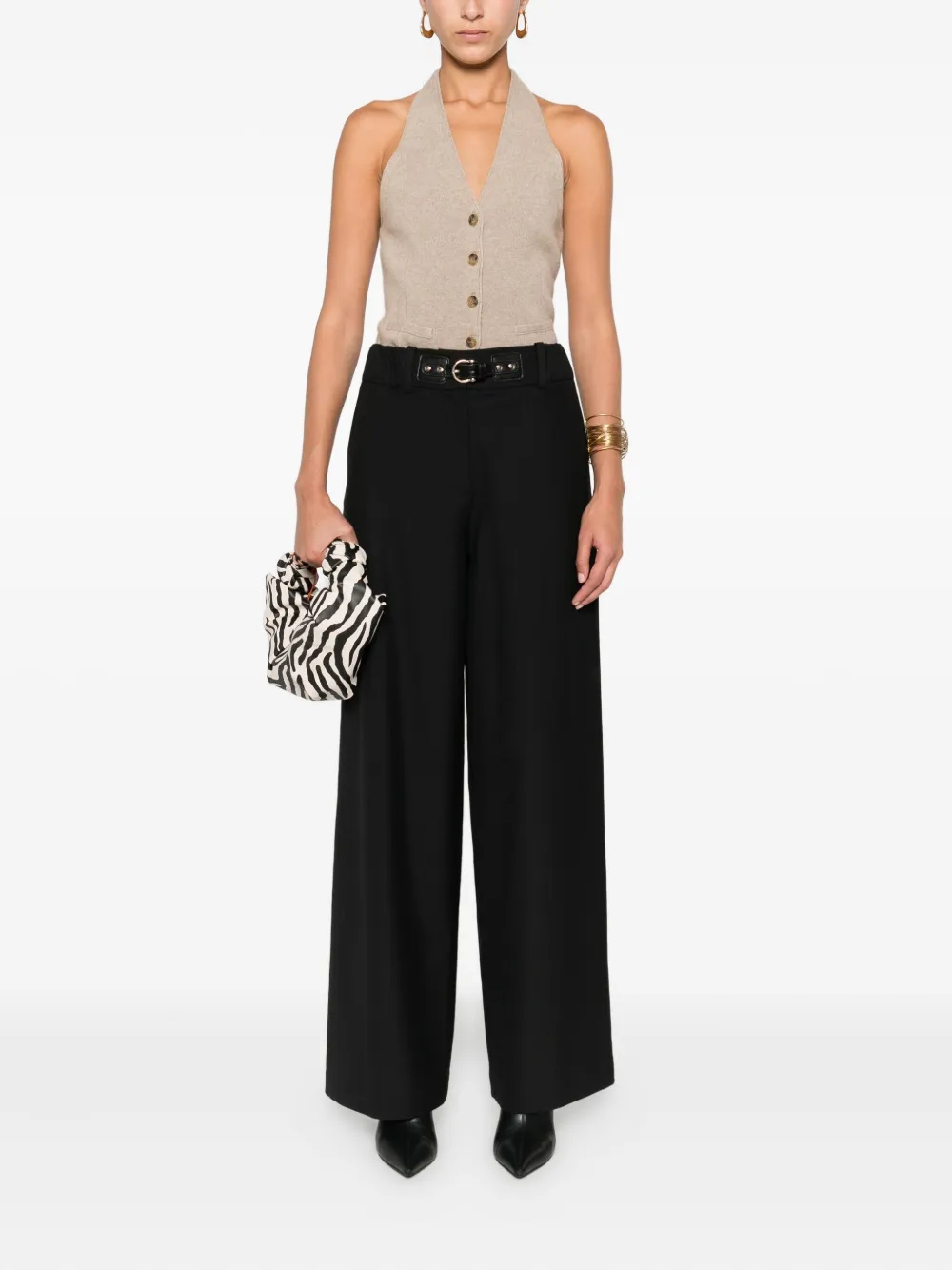 Maje belted trousers - Zwart
