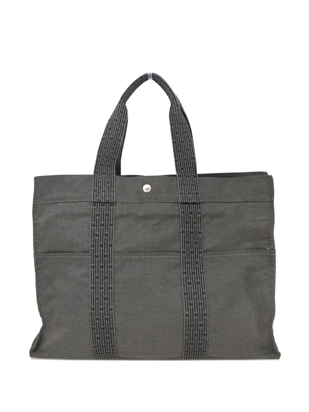 Hermès Pre-Owned 1990-2000s Herline GM striped canvas tote bag | Grey | Image 1