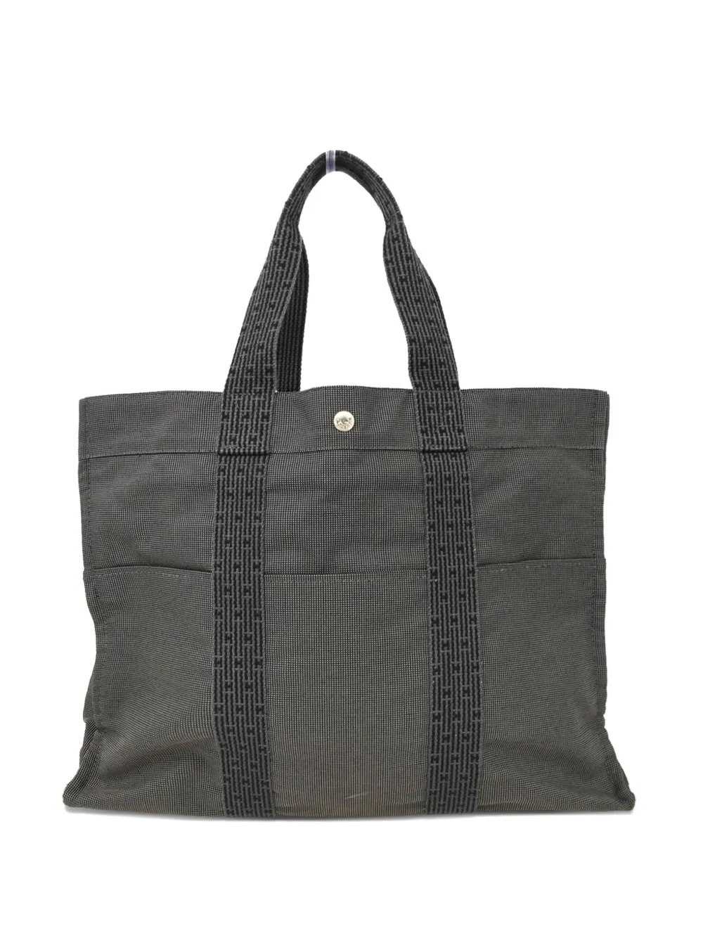 Hermès Pre-Owned 1990-2000s Herline GM striped canvas tote bag | Black | Image 1
