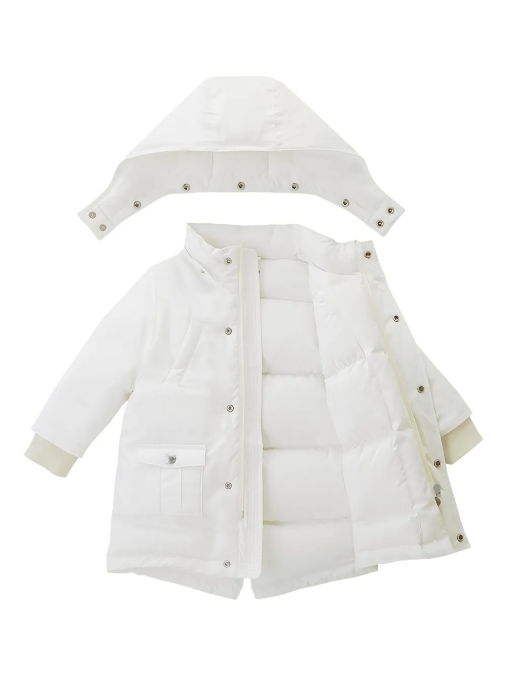 Miki House hooded puffer jacket Wit