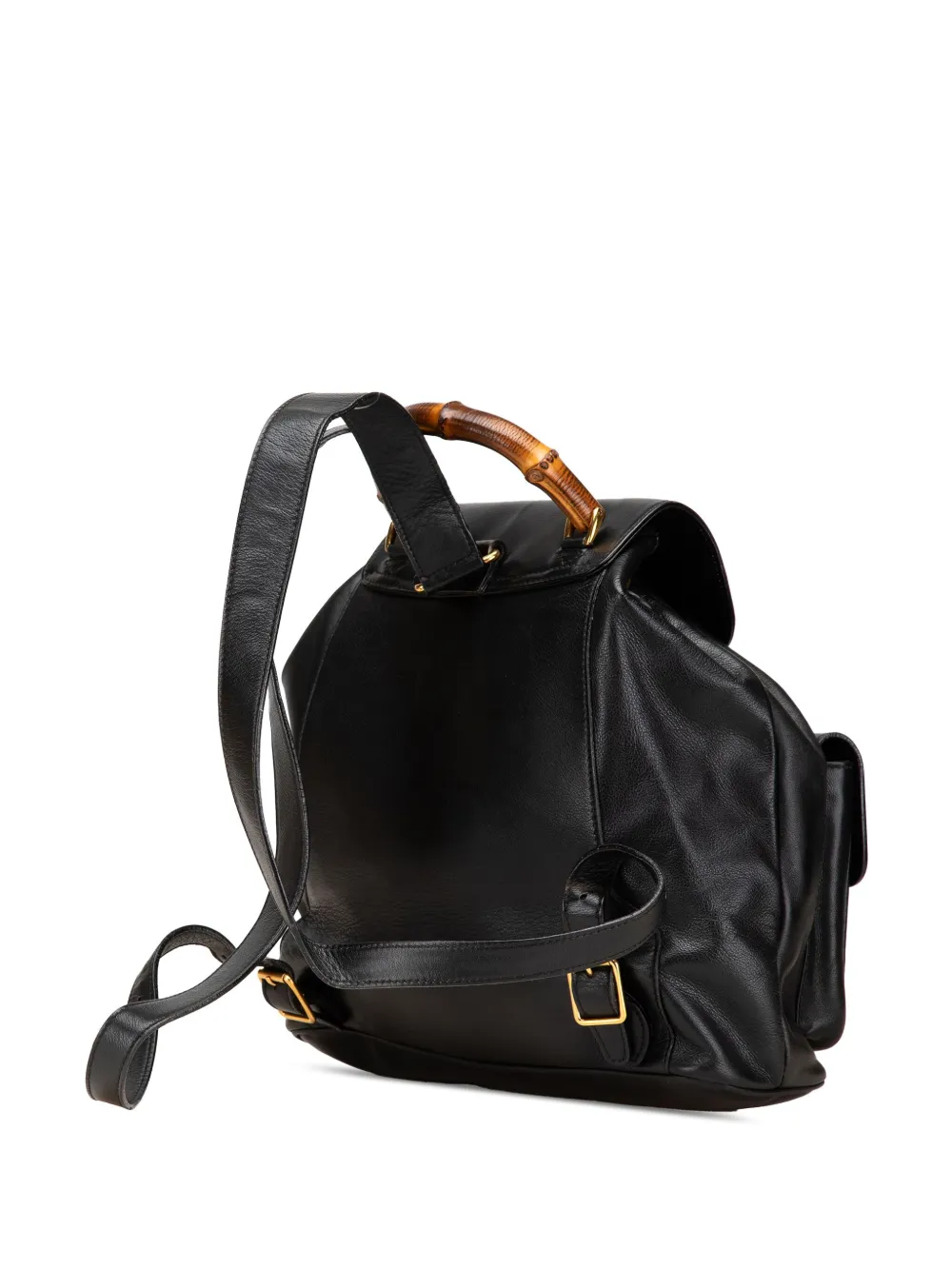 Pre-owned Gucci 2000-2015 Calfskin Bamboo Drawstring Backpack