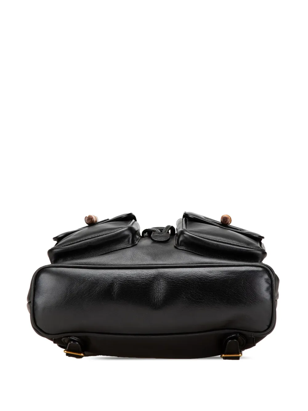 Pre-owned Gucci 2000-2015 Calfskin Bamboo Drawstring Backpack
