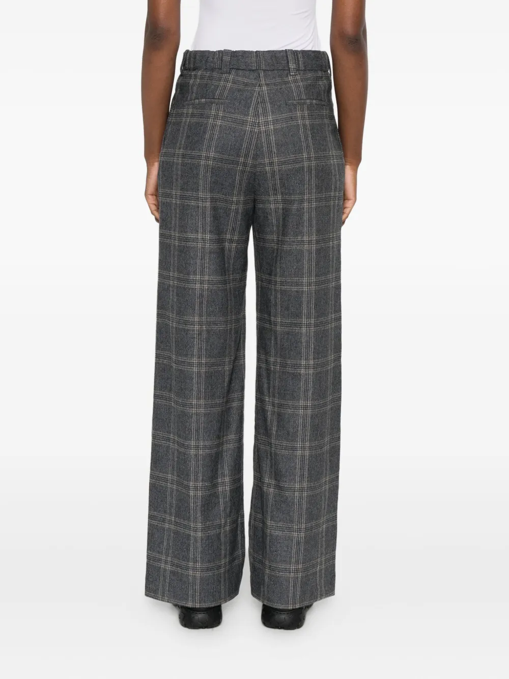 Maje Checked Tailored Trousers In Gray
