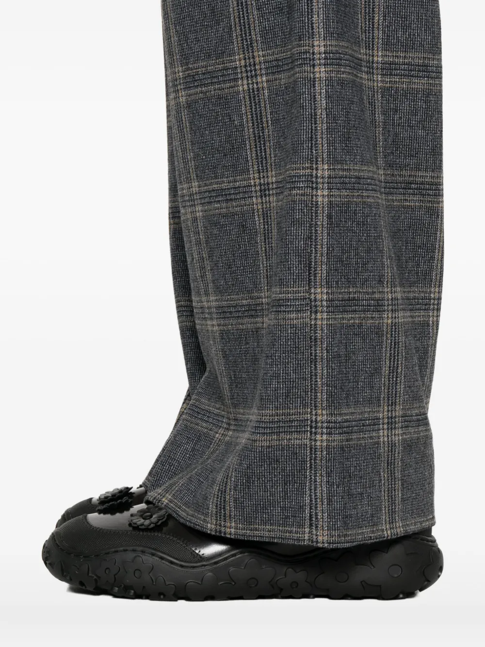 Maje Checked Tailored Trousers In Gray