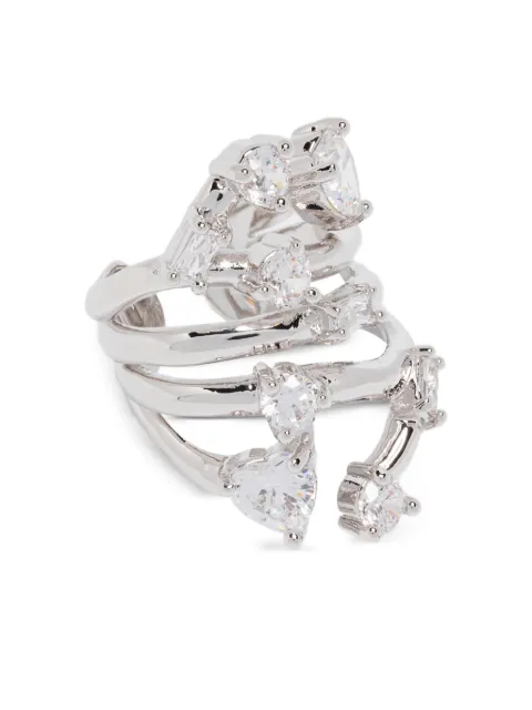 Maje rhinestone-embellished multi-row ring