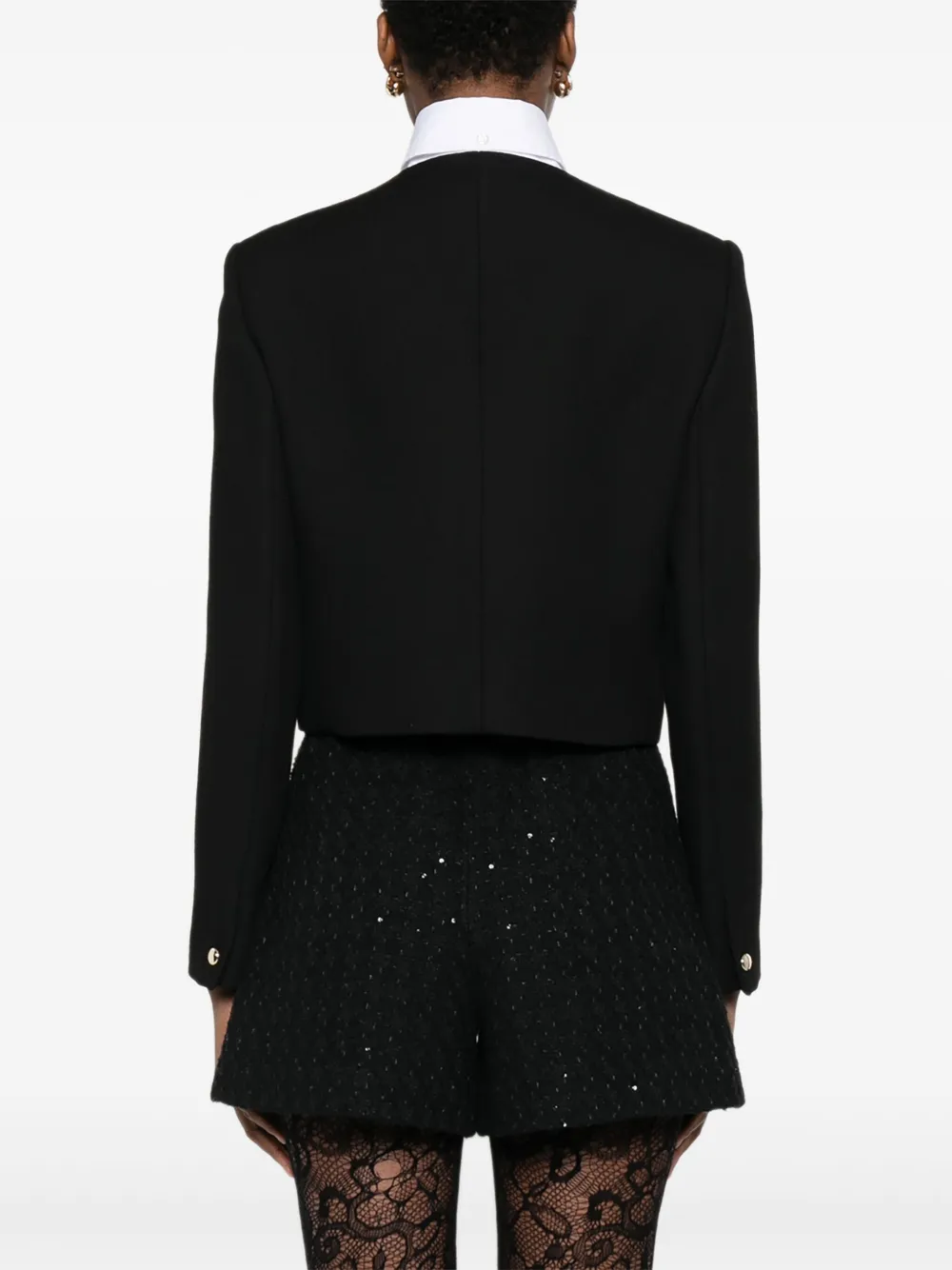 Maje Cropped blazer met dubbele rij knopen Zwart