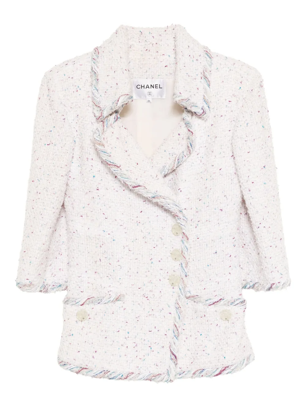CHANEL Pre-Owned 2018 double-breasted jacket | White | Image 1