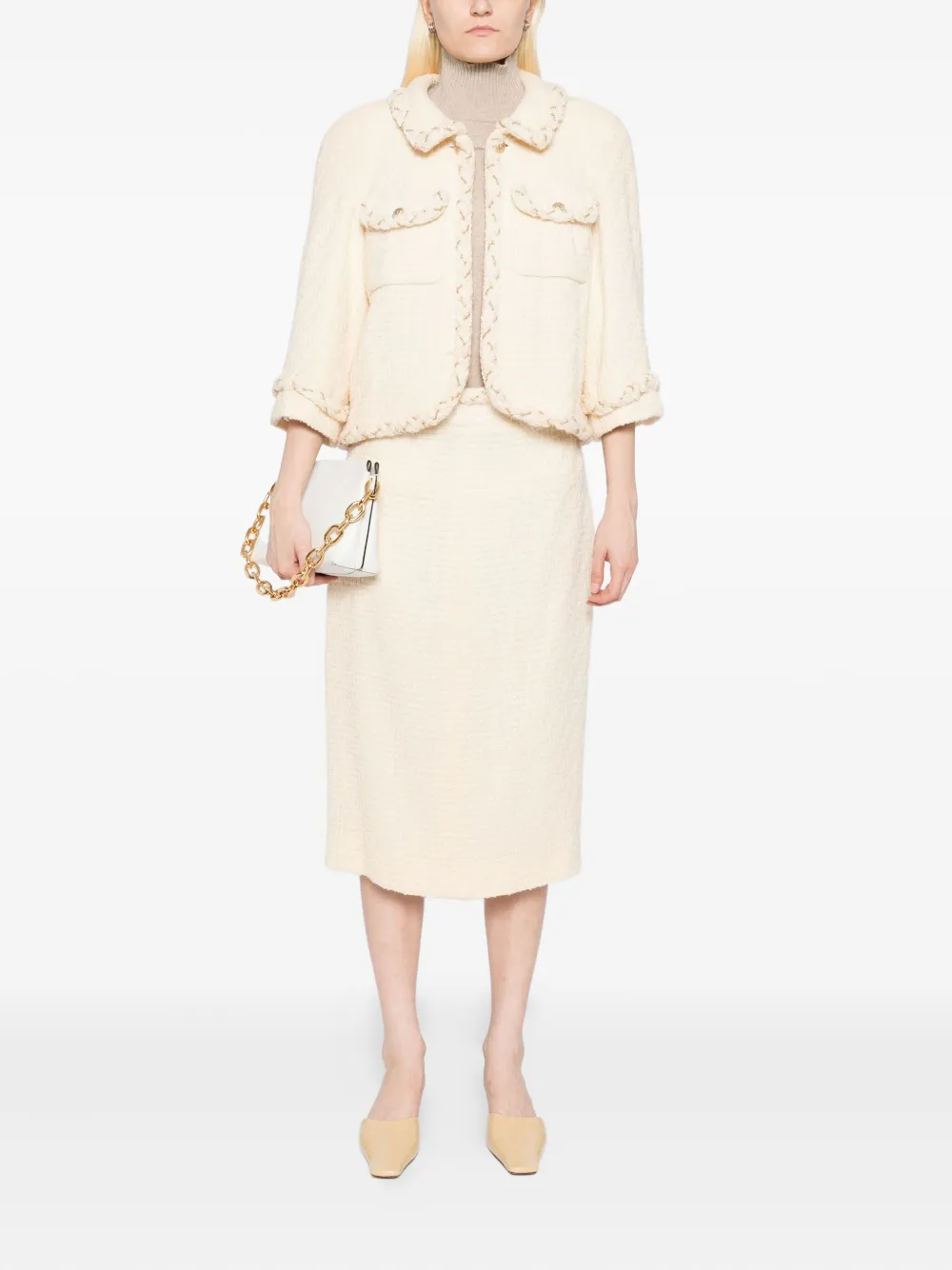 CHANEL Pre-Owned 2007 setup suit jacket skirt | Image 2