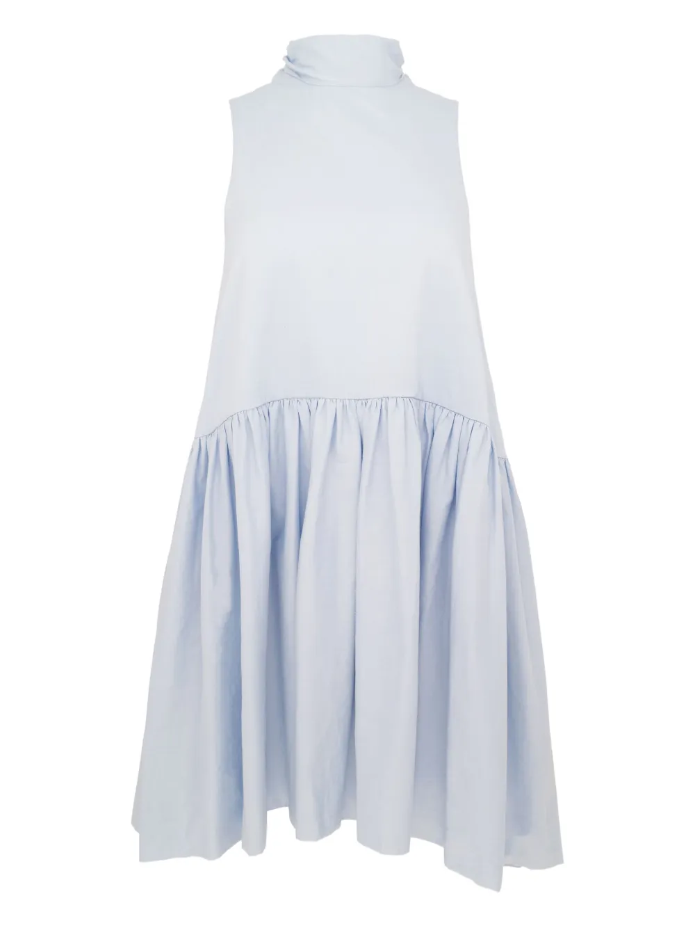 AZEEZA high-neck flared dress - Blu