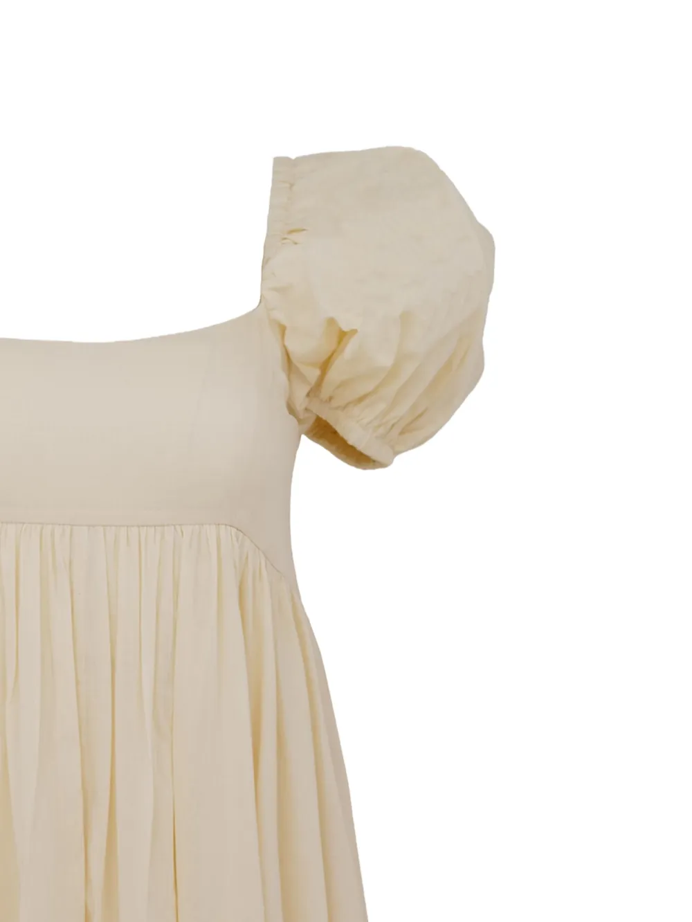 puff-sleeve maxi dress