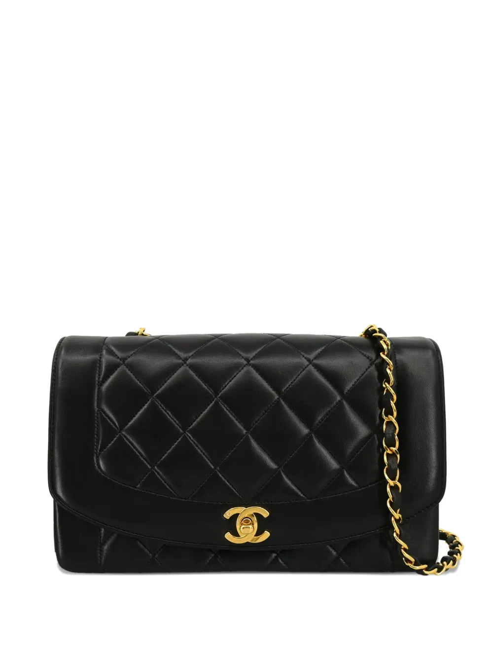 CHANEL Pre-Owned 1995 ダイアナ ショルダーバッグ M - ブラック CHANEL Pre-Owned 1995 ダイアナ ショルダーバッグ M - ブラック