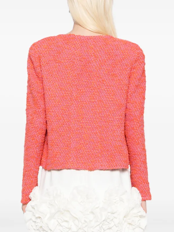 CHANEL 1999カシミヤ×シルク アンサンブルニット サーモンピンク 36 CHANEL Pre-Owned 1999 Tweed Jacket | Pink | FARFETCH