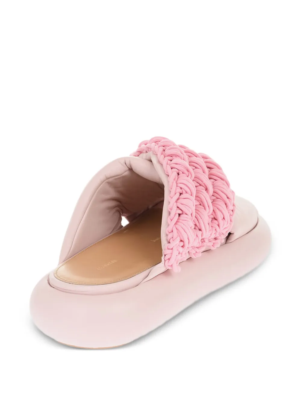 JW Anderson crossover-strap leather plaftorm slides Pink