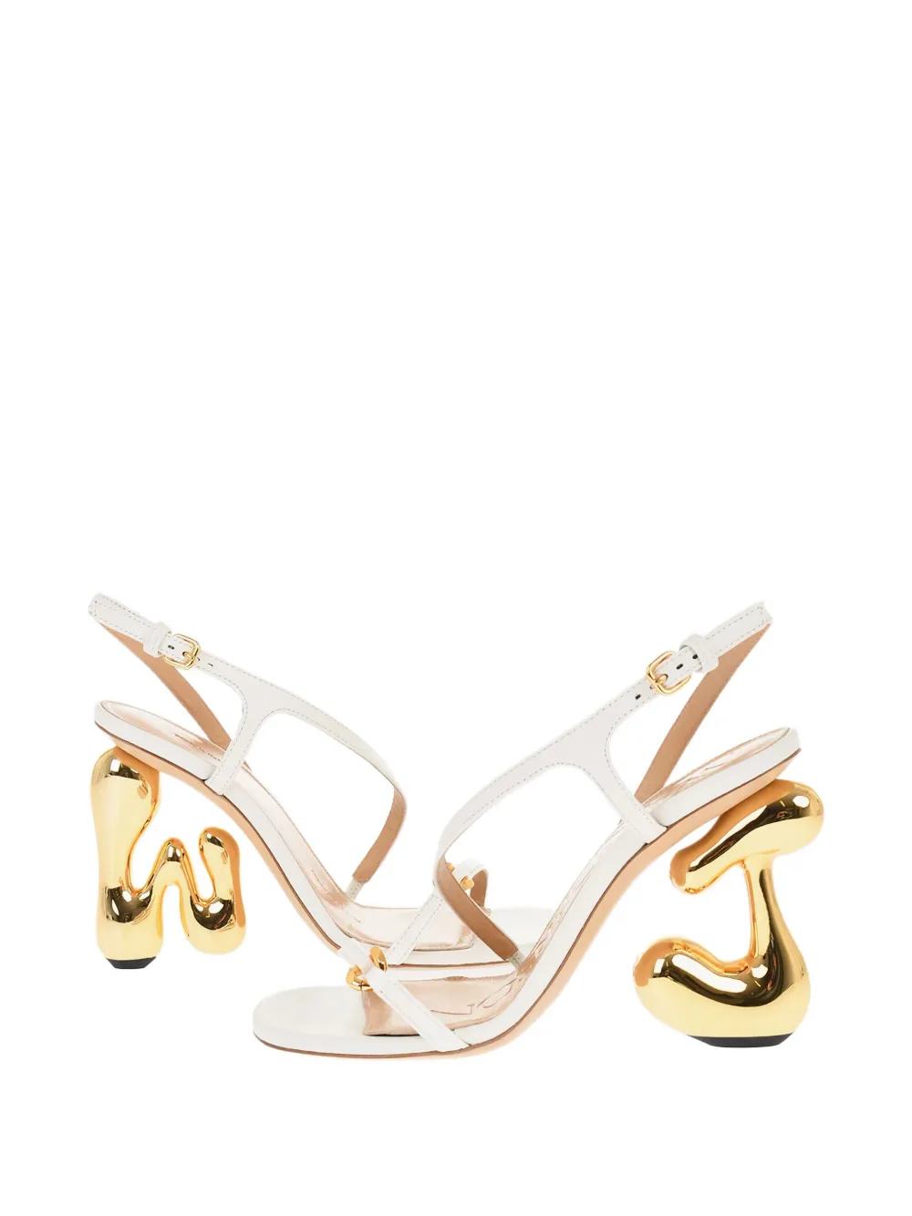JW Anderson 100mm leather heeled sandals White