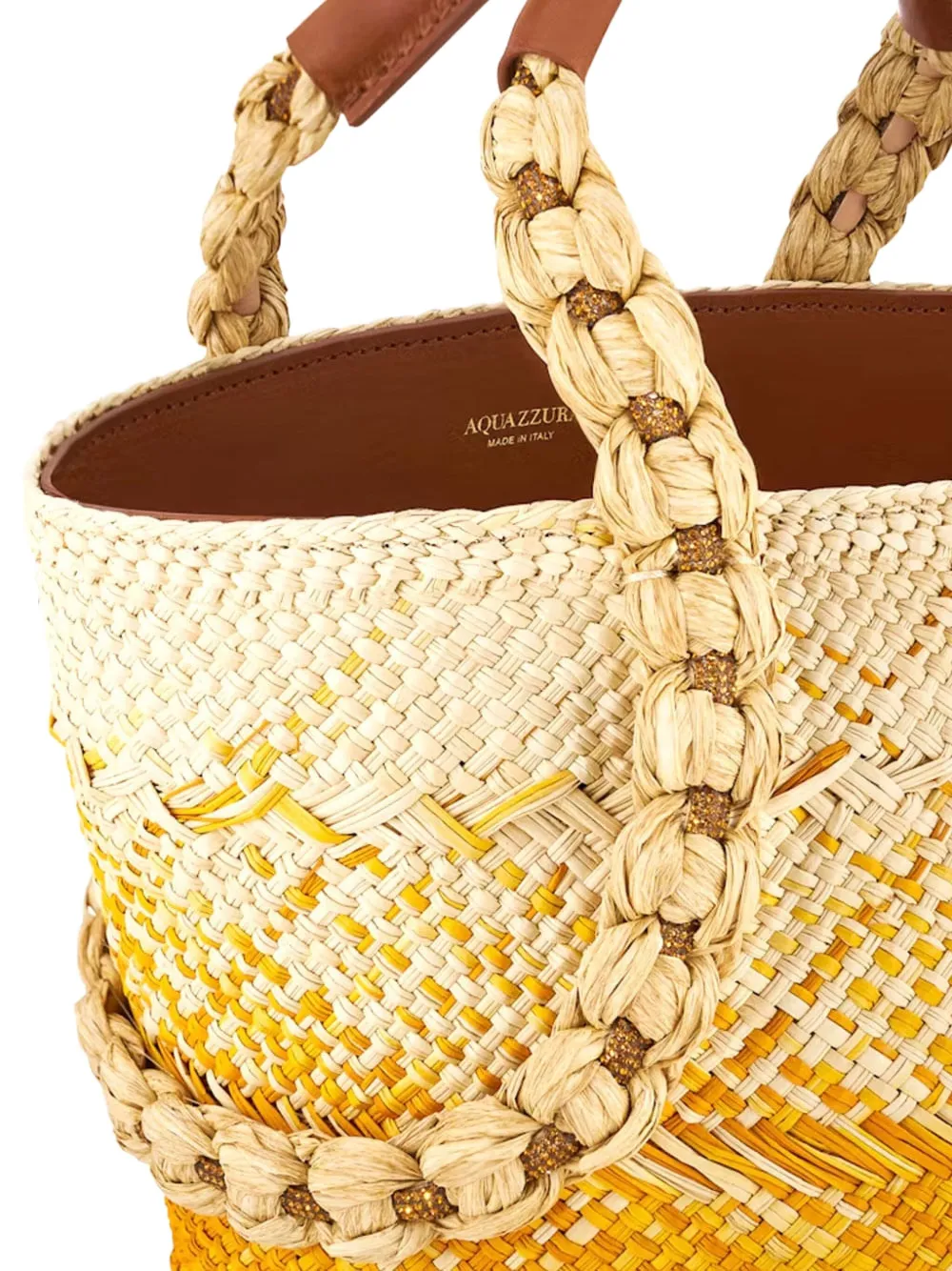 Aquazzura Shopper met logopatch Beige