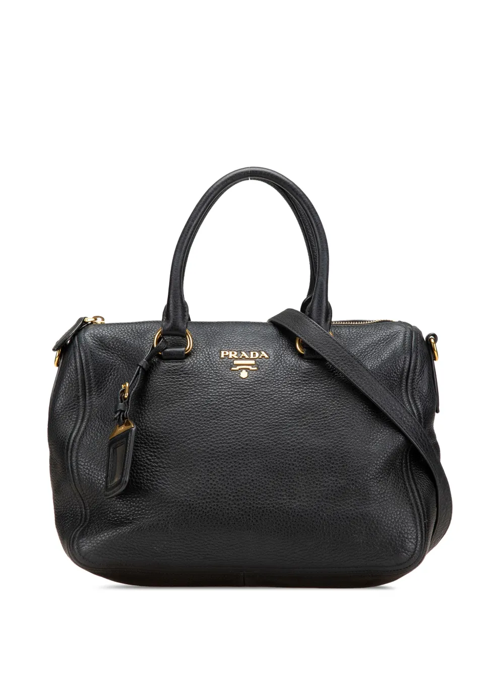 Prada Pre-Owned 2000-2024 Vitello Daino Zip Top satchel | noir | Image 1