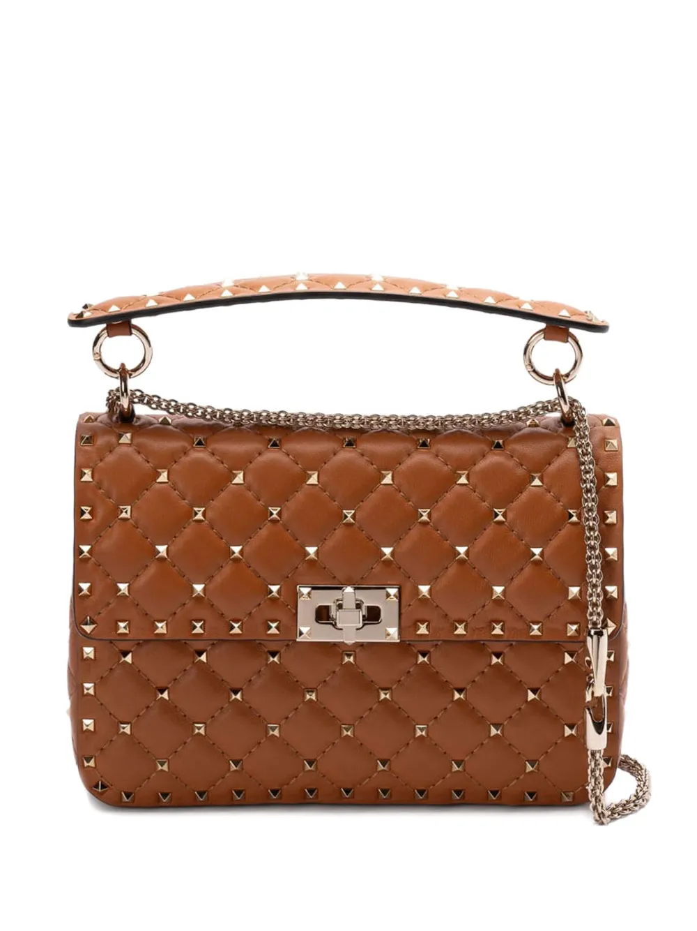 Valentino Garavani Rockstud Spike quilted shoulder bag Bruin
