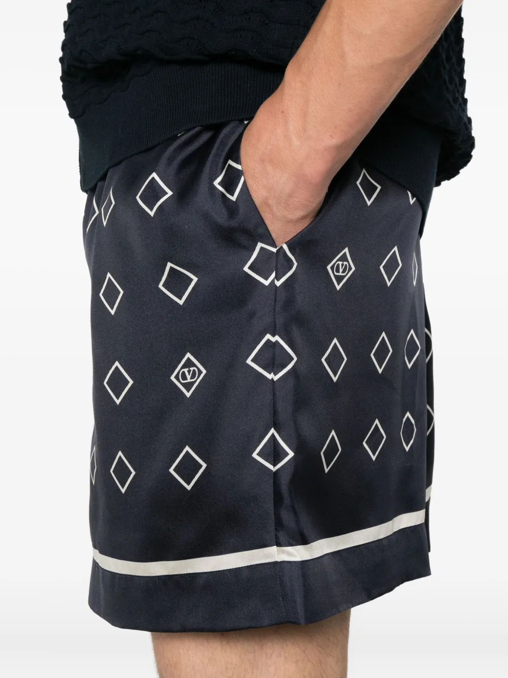 Valentino Garavani Shorts met geometrische print Blauw