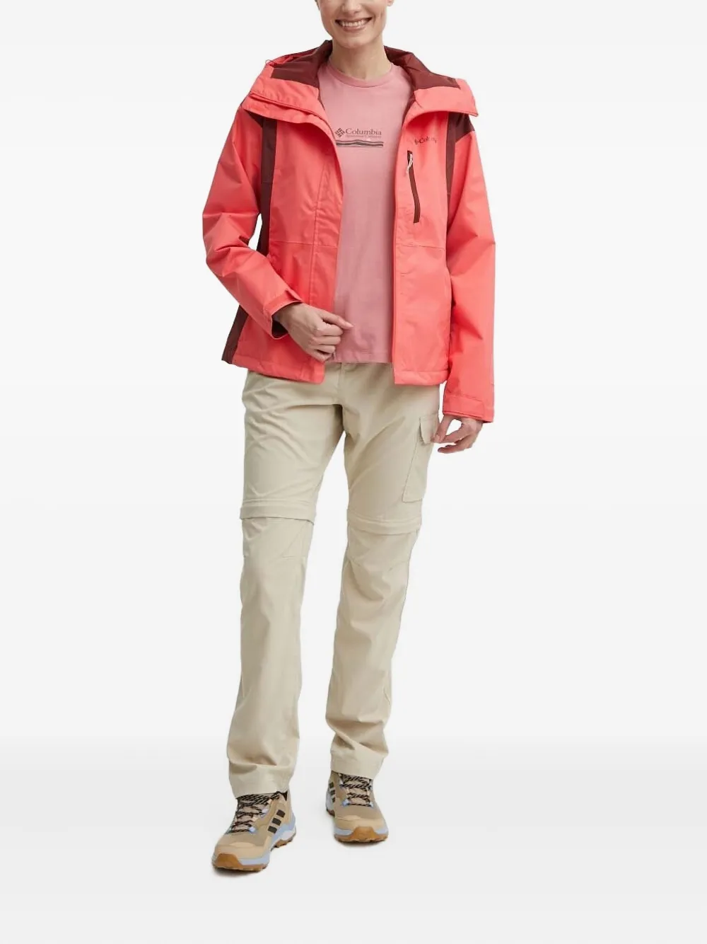 Columbia hooded panelled jacket Roze