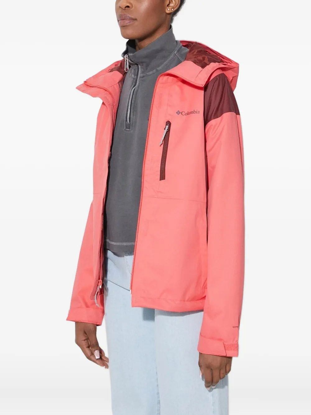Columbia hooded panelled jacket Roze