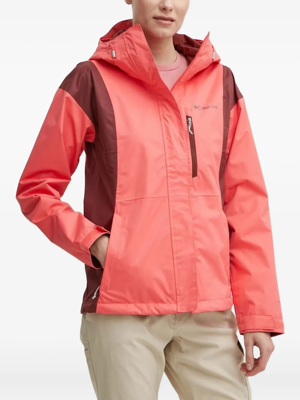 Columbia hooded panelled jacket Roze