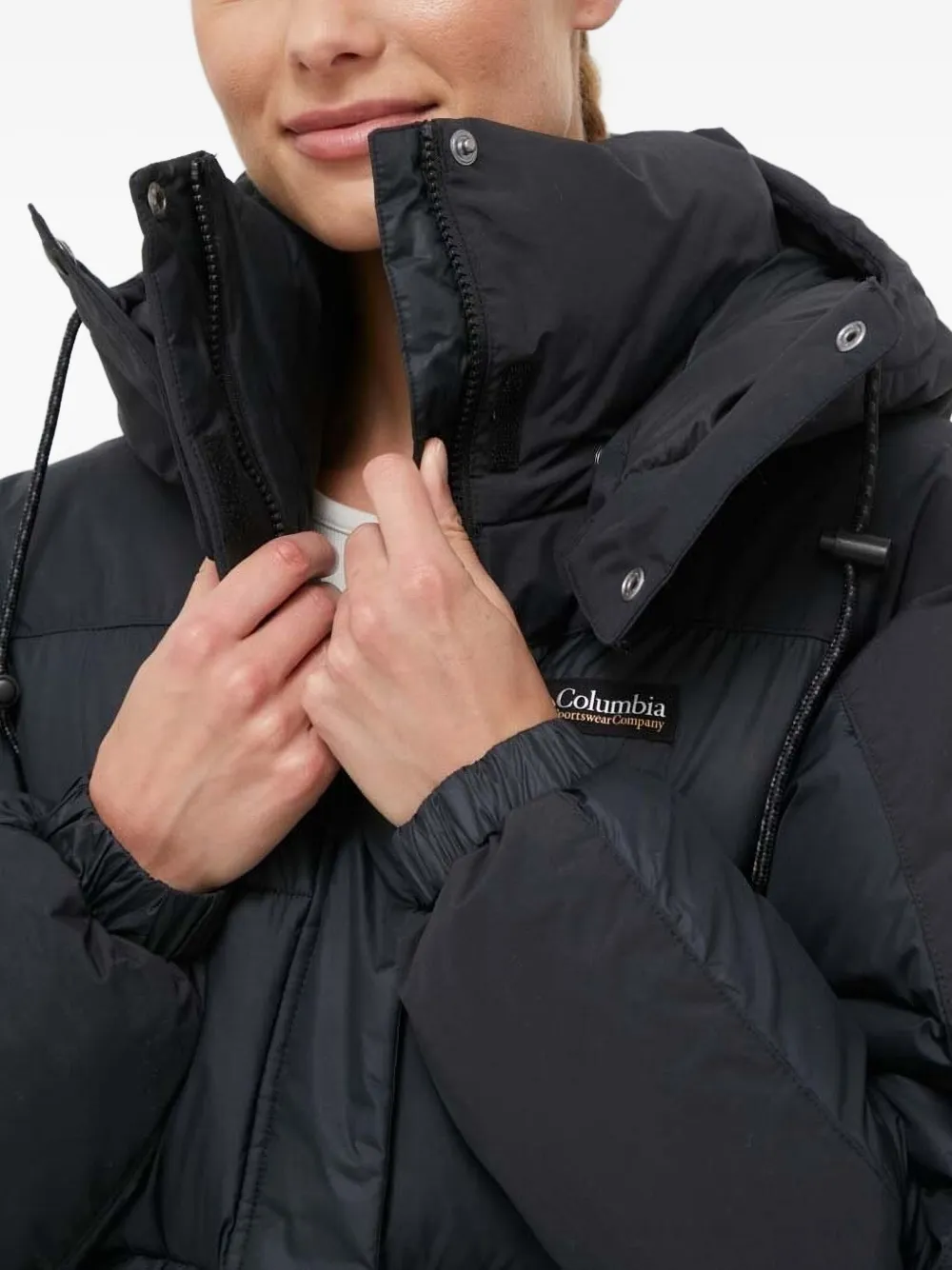 Columbia Donsjack met capuchon Zwart