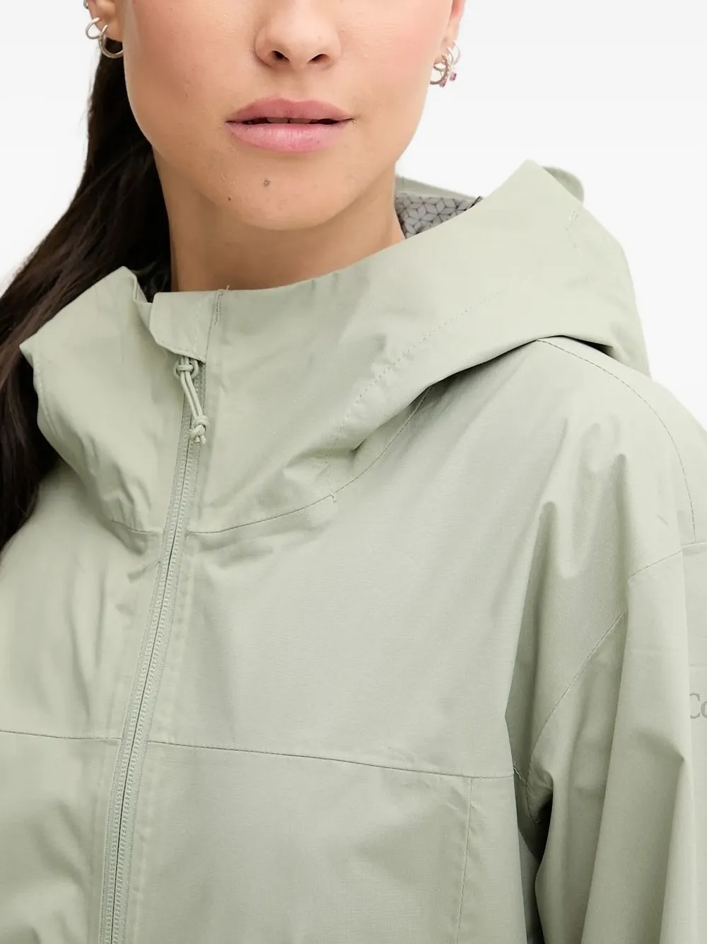 Columbia Hooded Drawstring Jacket In Green