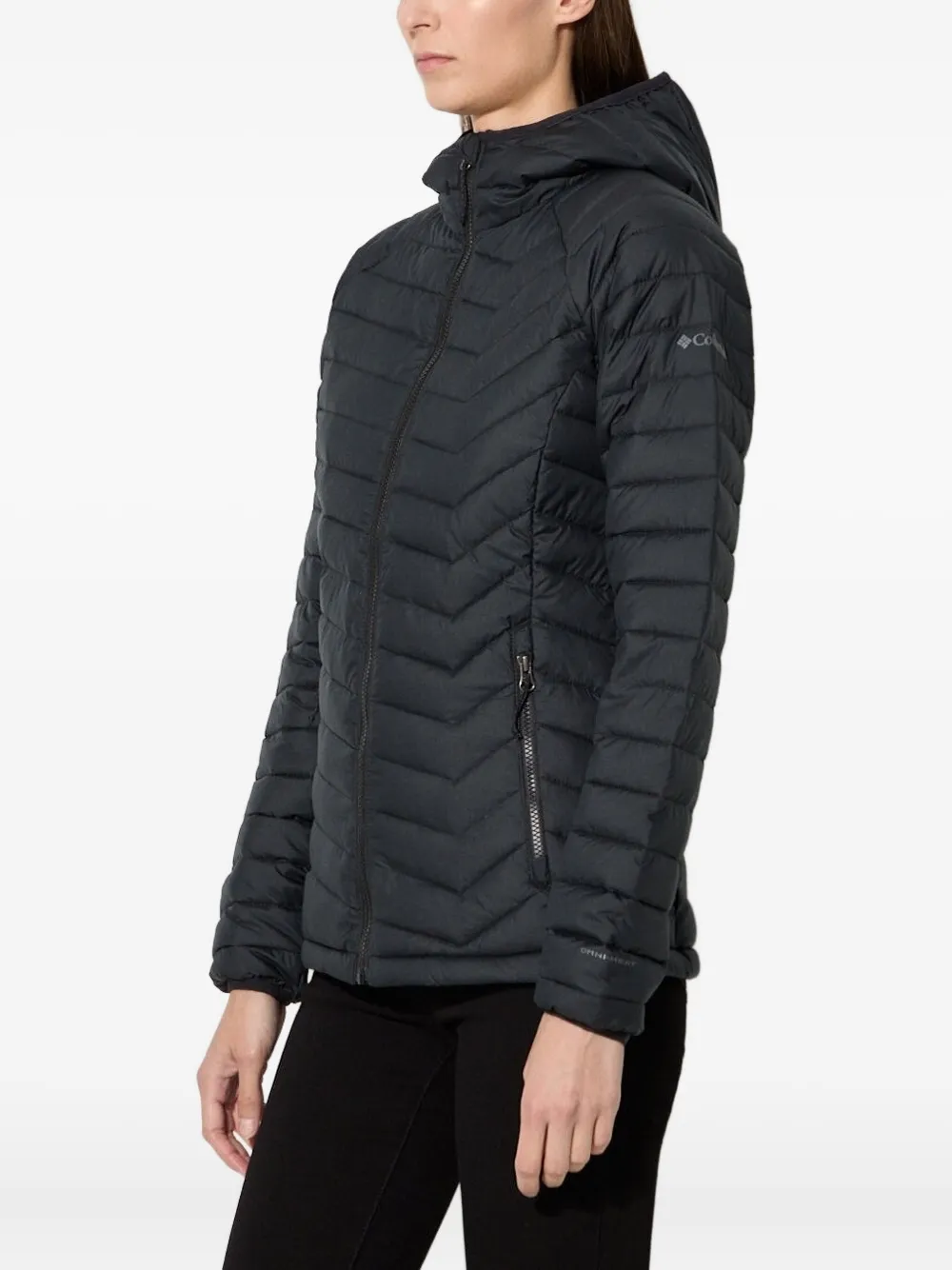 Columbia hooded chevron-quilted puffer jacket | Black | Image 1