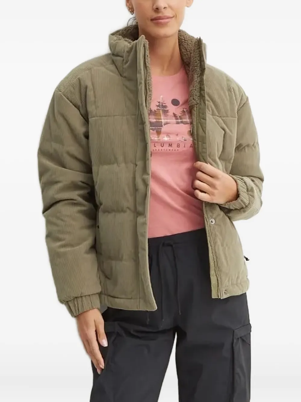Columbia Ruby Falls™ Ii Novelty Corduroy Quilted Puffer Jacket In Green