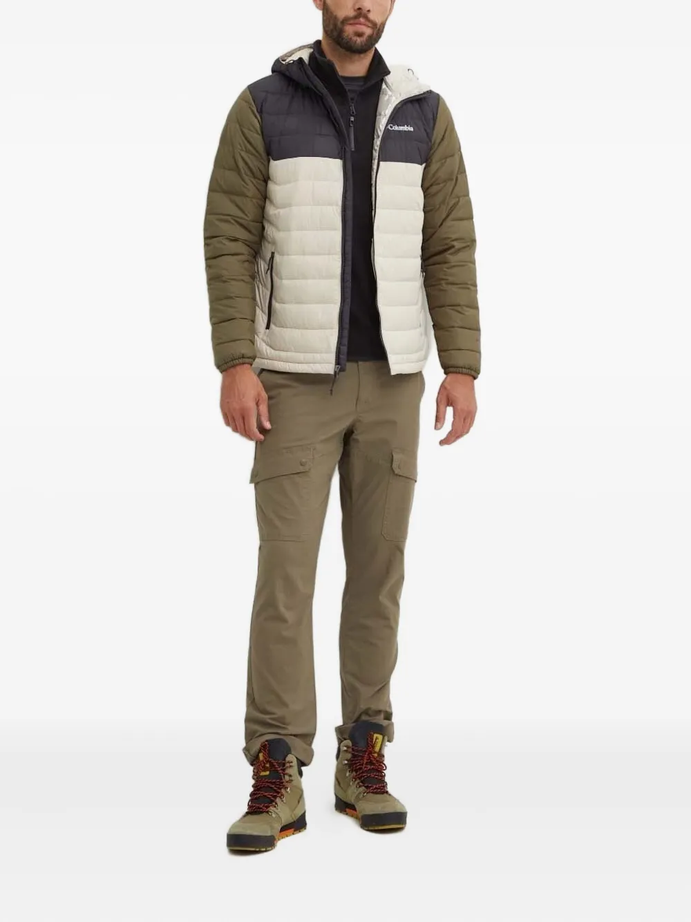 Columbia hooded quilted padded jacket Groen