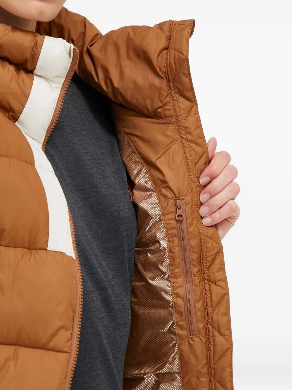 Columbia Donsjack met geborduurd logo Bruin