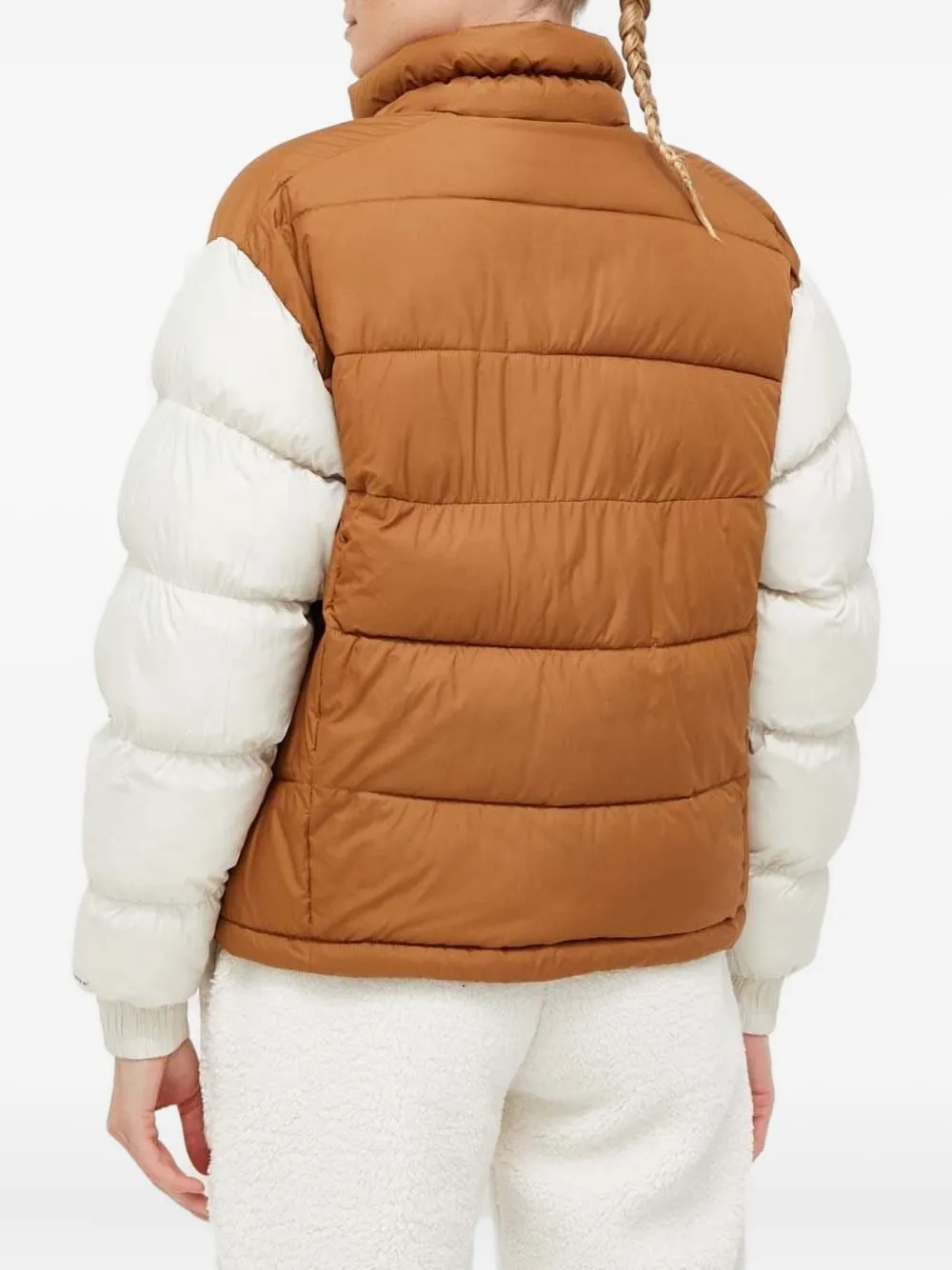 Columbia Donsjack met geborduurd logo Bruin