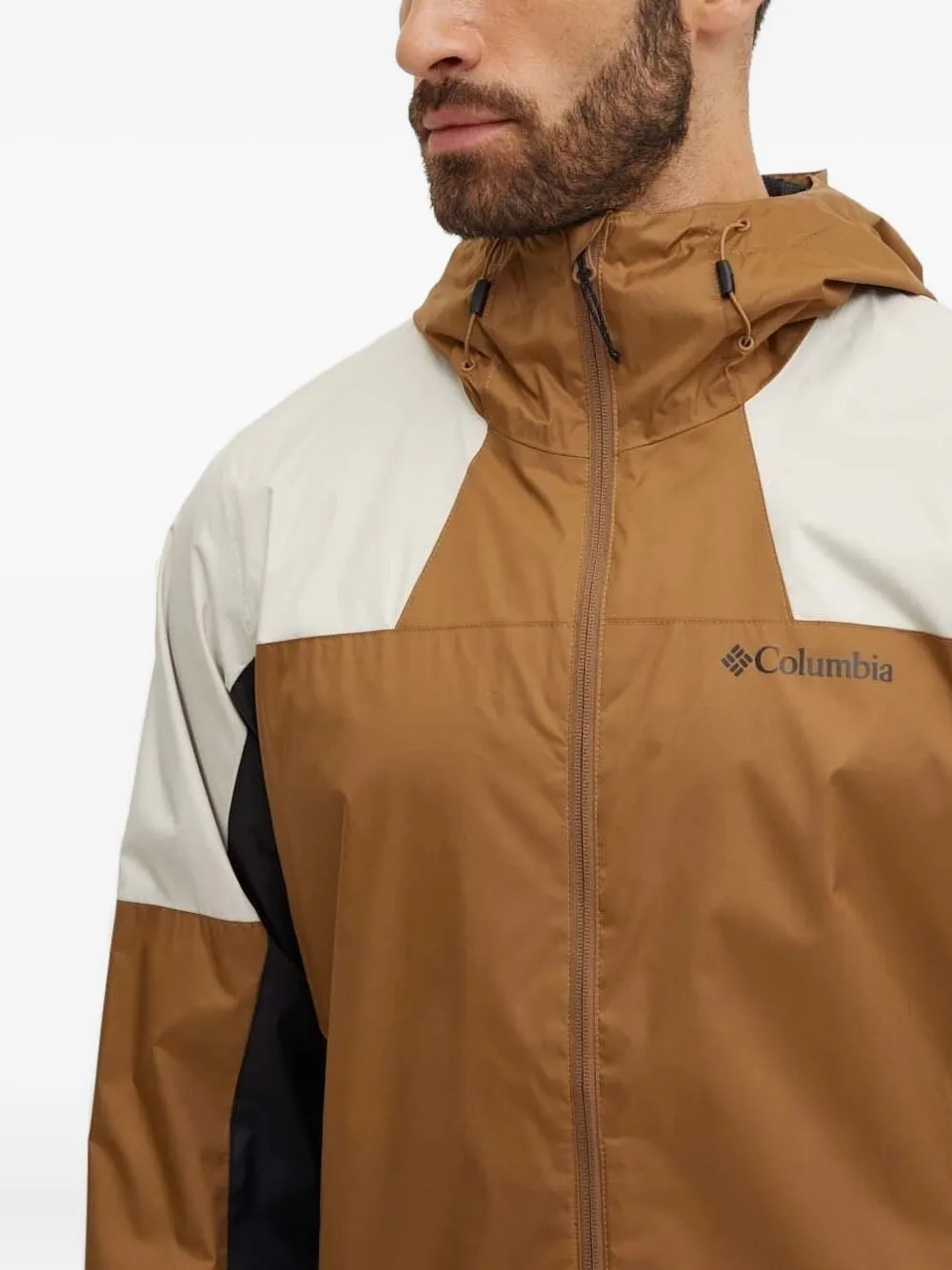 Columbia Two-toned Hooded Jacket In Brown