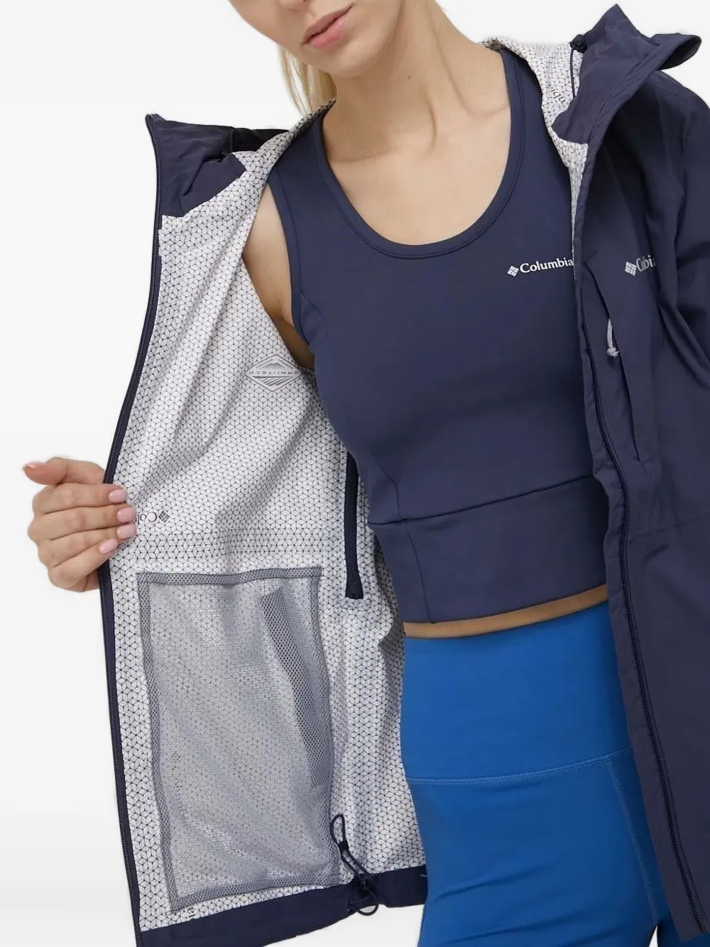 Columbia hooded lightweight jacket Blauw