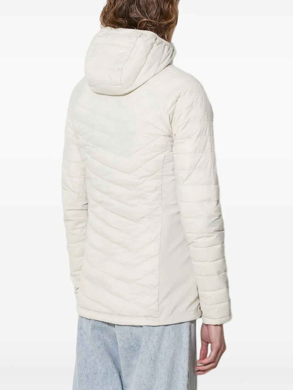 Columbia Hooded Chevron-quilted Puffer Jacket In White