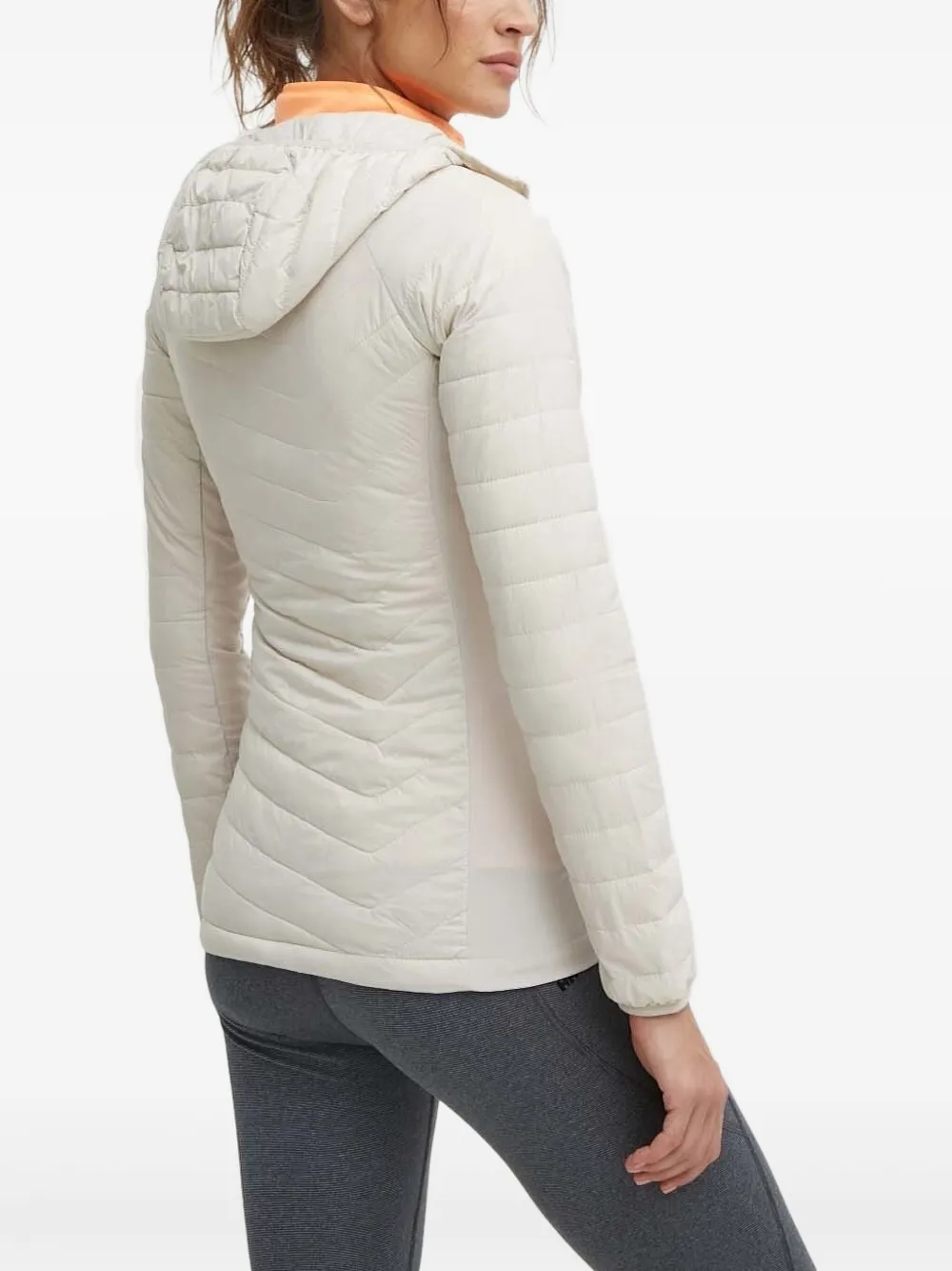 Columbia Hooded Chevron-quilted Puffer Jacket In White