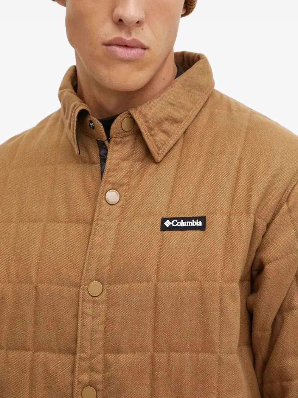 Columbia Quilted Button-fastening Padded Jacket In Brown
