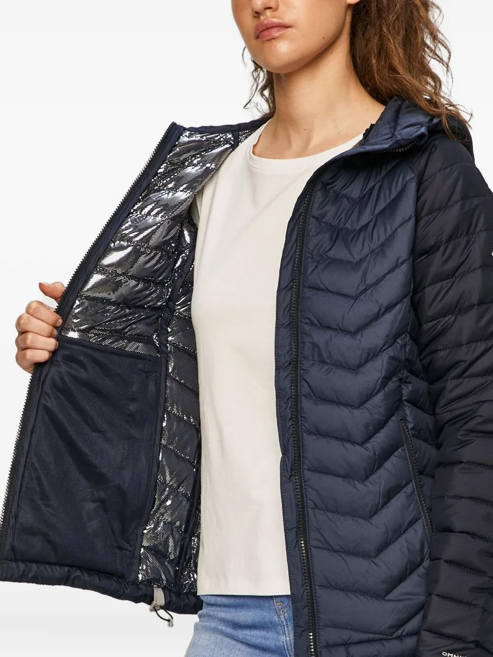 Columbia Powder Lite Hooded Puffer Jacket In Blue