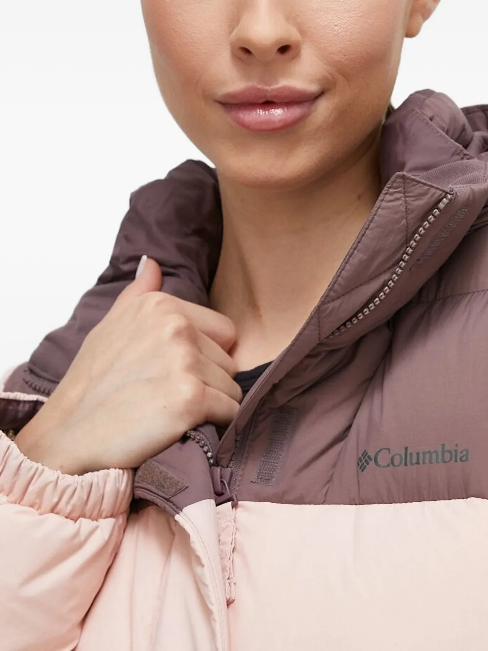 Columbia Gewatteerd jack met logoprint Roze