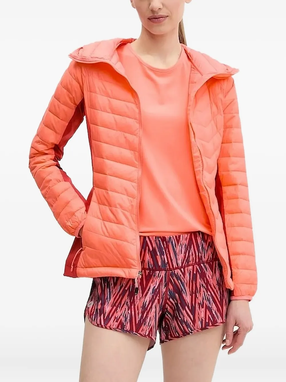 Columbia  Powder Pass™ II hooded chevron-quilted jacket | Orange | Image 1