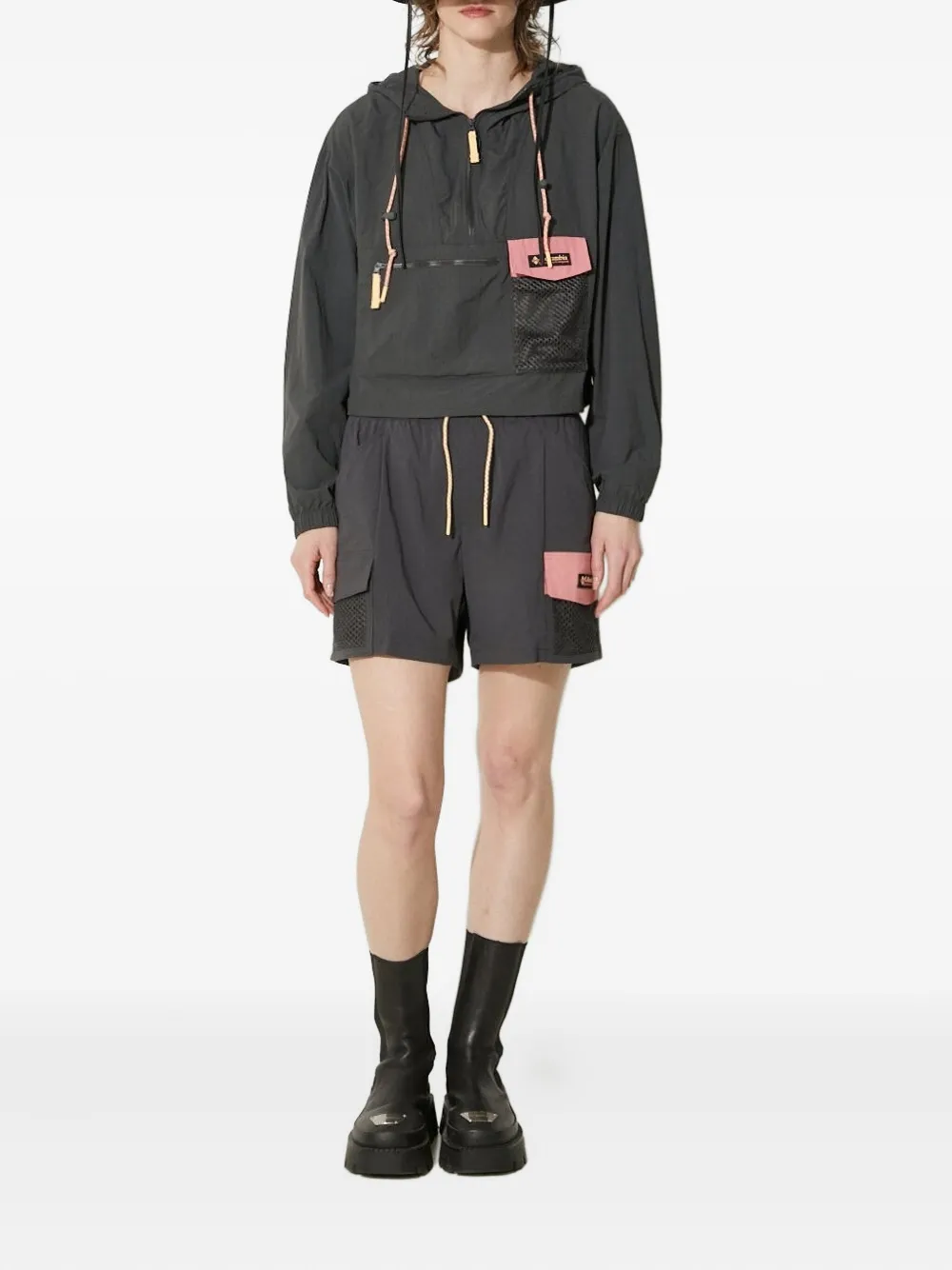 Columbia Peak™ cropped windbreaker jacket Zwart