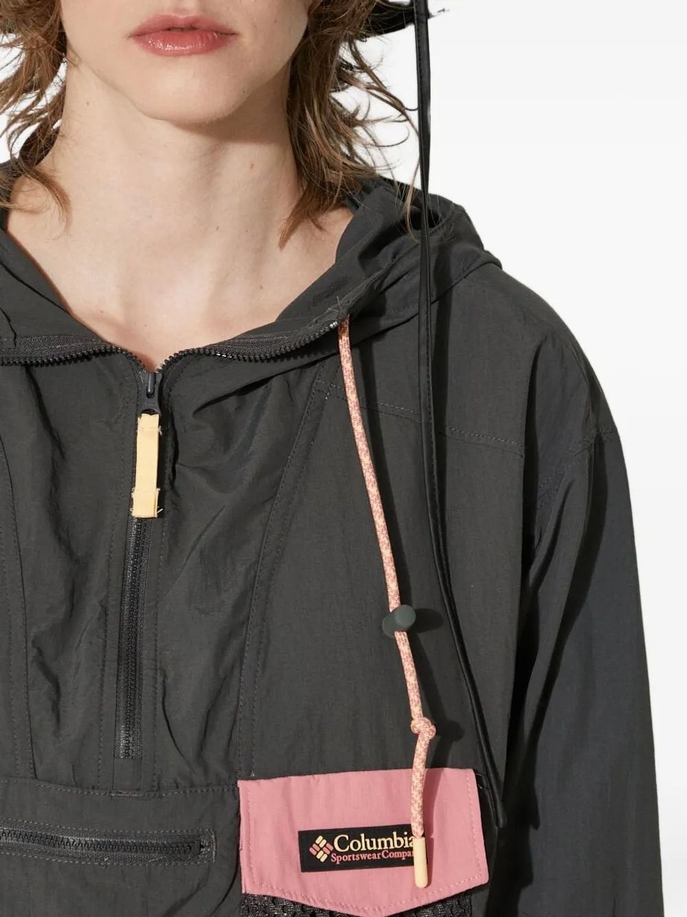 Columbia Peak™ cropped windbreaker jacket Zwart