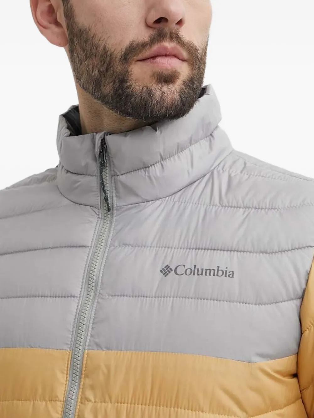 Columbia quilted two-tone padded jacket Geel