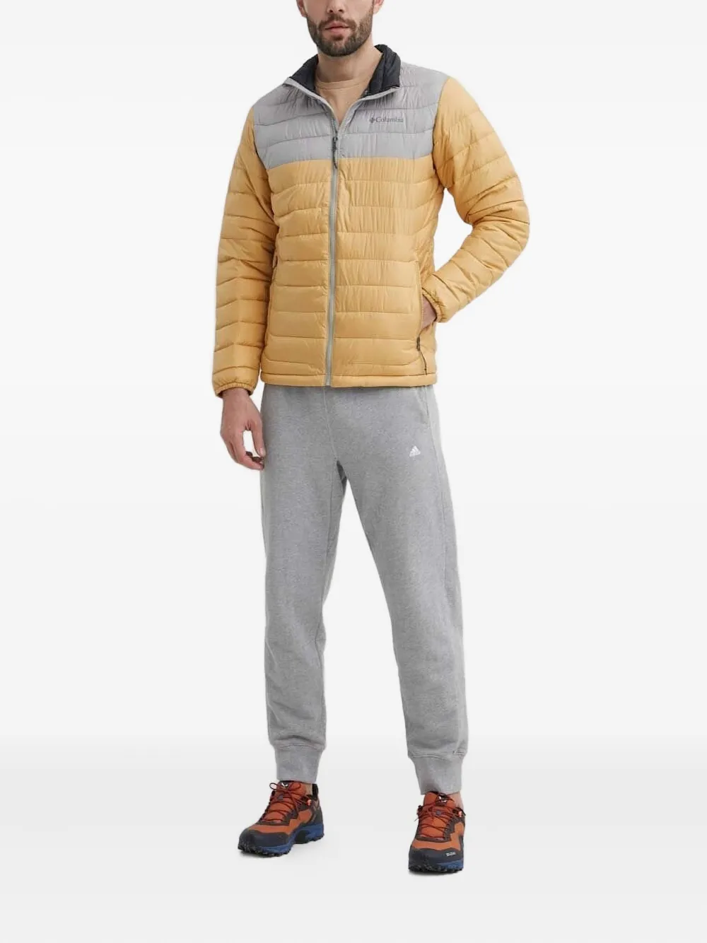 Columbia quilted two-tone padded jacket Geel