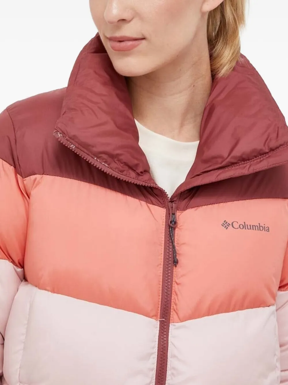 Columbia Donsjack met logoprint Roze