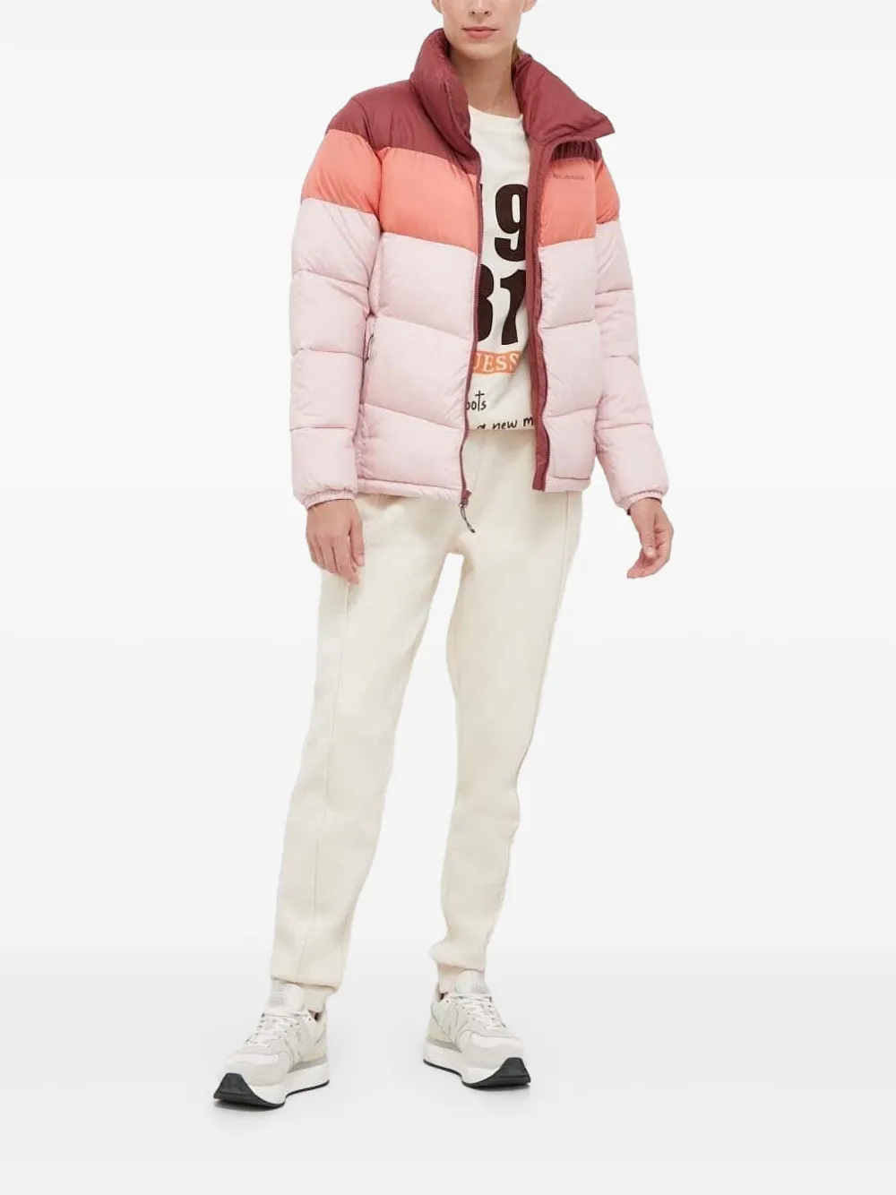 Columbia Donsjack met logoprint Roze
