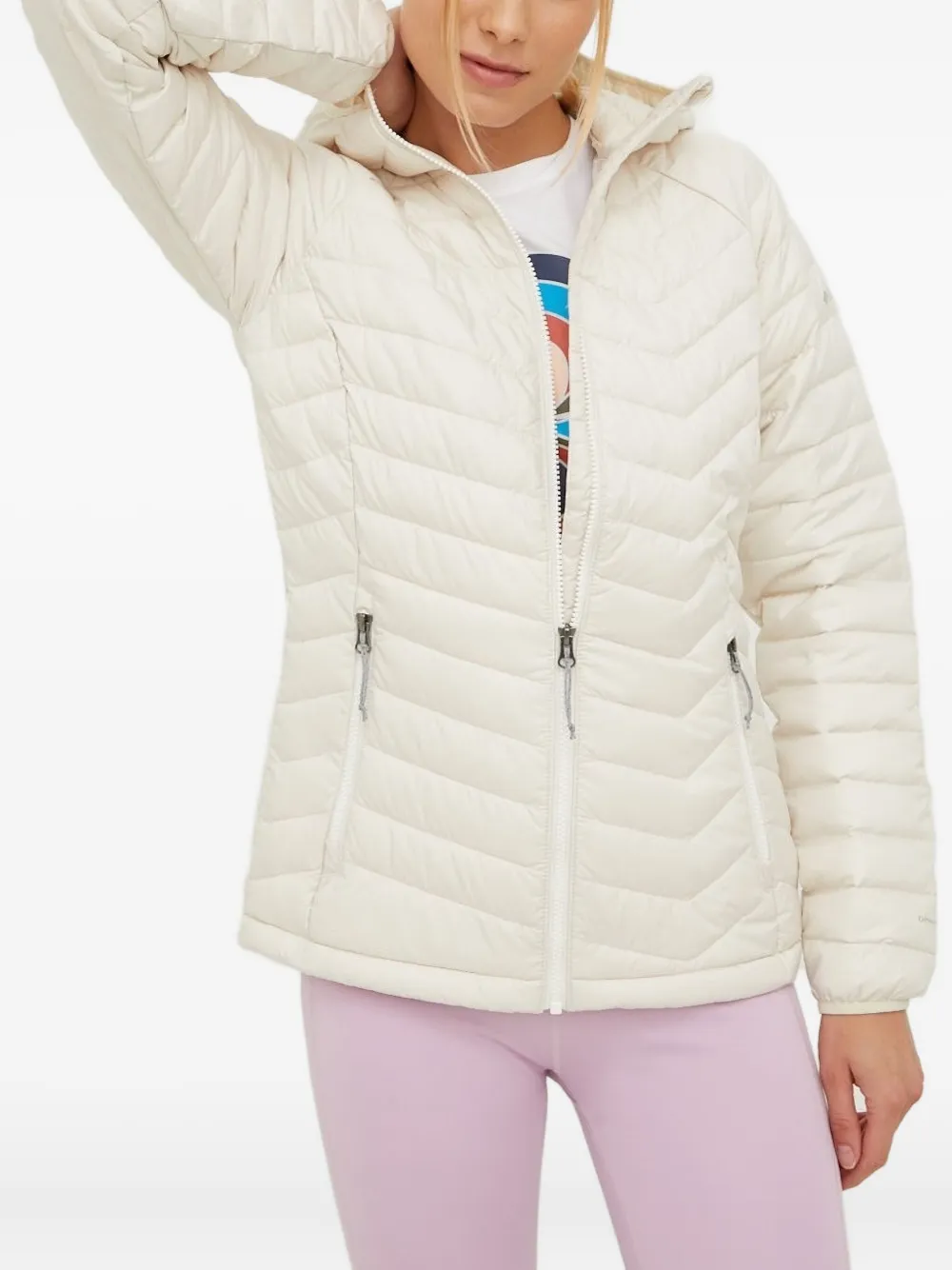 Columbia Powder Lite hooded puffer jacket | Neutrals | Image 1