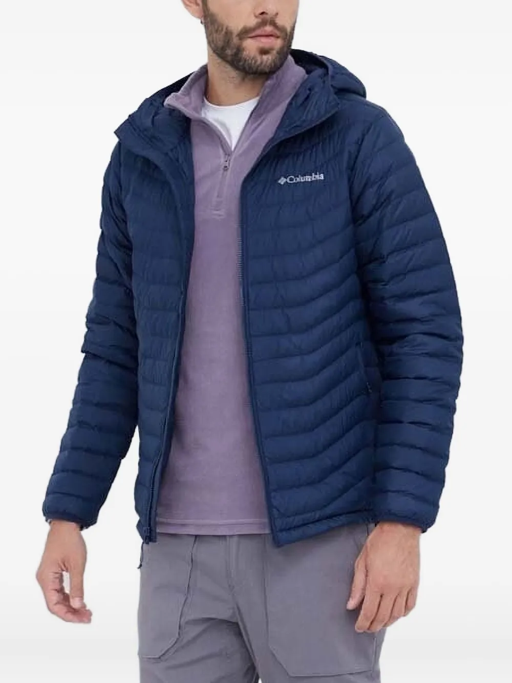 Columbia quilted hooded jacket Blauw