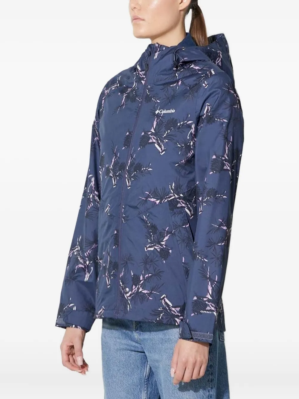 Columbia pine-print hooded jacket Blauw